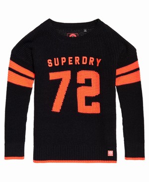 Superdry Varsity Cold Shoulder Női Kötöttáru MélySzürke | THGSN4379